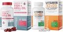 Bronson Vitamina K2 (MK7) con D3 Suplemento Omega-3 Fish + Krill Oil 1000 MG