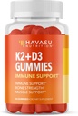 HAVASU NUTRITION Vitamina D3 K2 Gummies, Raspberry, 60ct