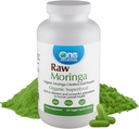 Moringa 500 mg Cápsulas de verduras (120 servidumbres), hoja de moringa orgánica cruda, empacada con vitaminas, minerales y proteínas vegetales para el soporte nutricional, no GMO, Vegan, libre de gluten