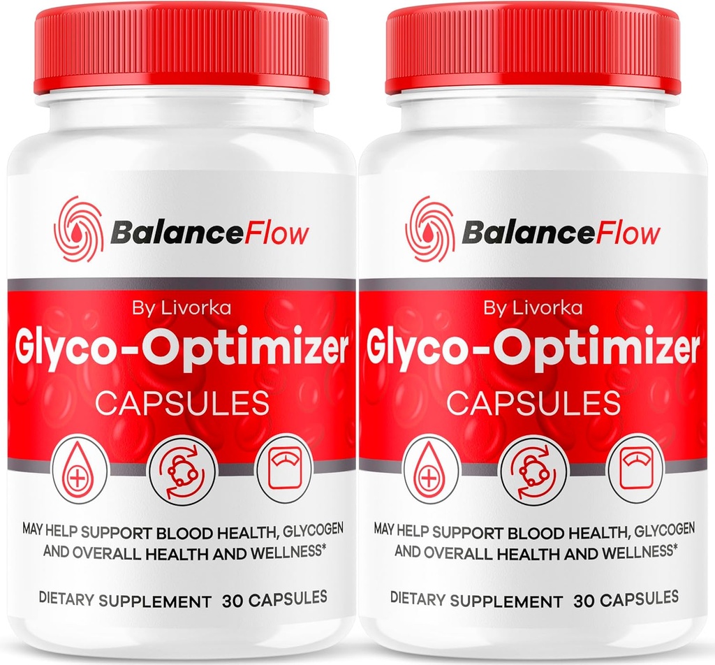 (2 Pack) Balance Flow Glyco Optimizer, Balance Flow, Balance Flow Glycol Optimizer Suplemento, BalanceFlow Support Capsules, Balance Flow Blood Support Advanced Formula, 60 cápsulas para 2 meses