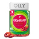 OLLY Metabolism Gummy Rings, Metabolismo y energía celular Chewable Suplemento,* Apple Sider Vinegar, Vitamina B12, Chromium Picolinate, Apple Flavored, 60 Day Supply - 60 Conde