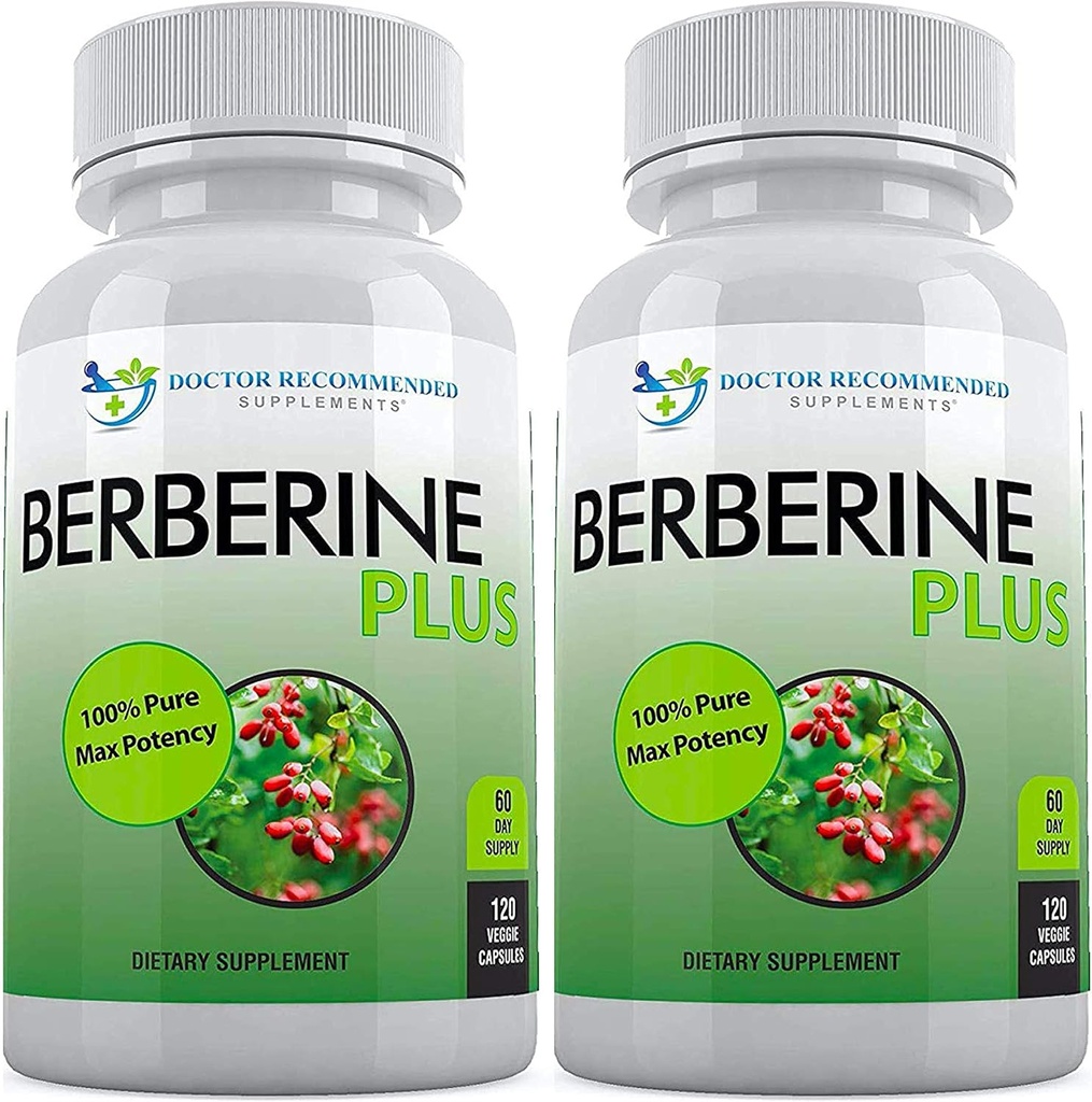 DOCTOR RECOMMENDED SUPPLEMENTS Berberine Plus 1200mg Por Serving - 120 Veggie Capsules Royal Jelly (120 Cuenta (Pack of 2))