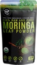 100% Raw y Pura Moringa Leaf Powder. Hoja de Moringa certificada orgánica. Superalimento natural con ácidos esenciales, antioxidantes y Omega 3, 8 oz bolsa resealable.