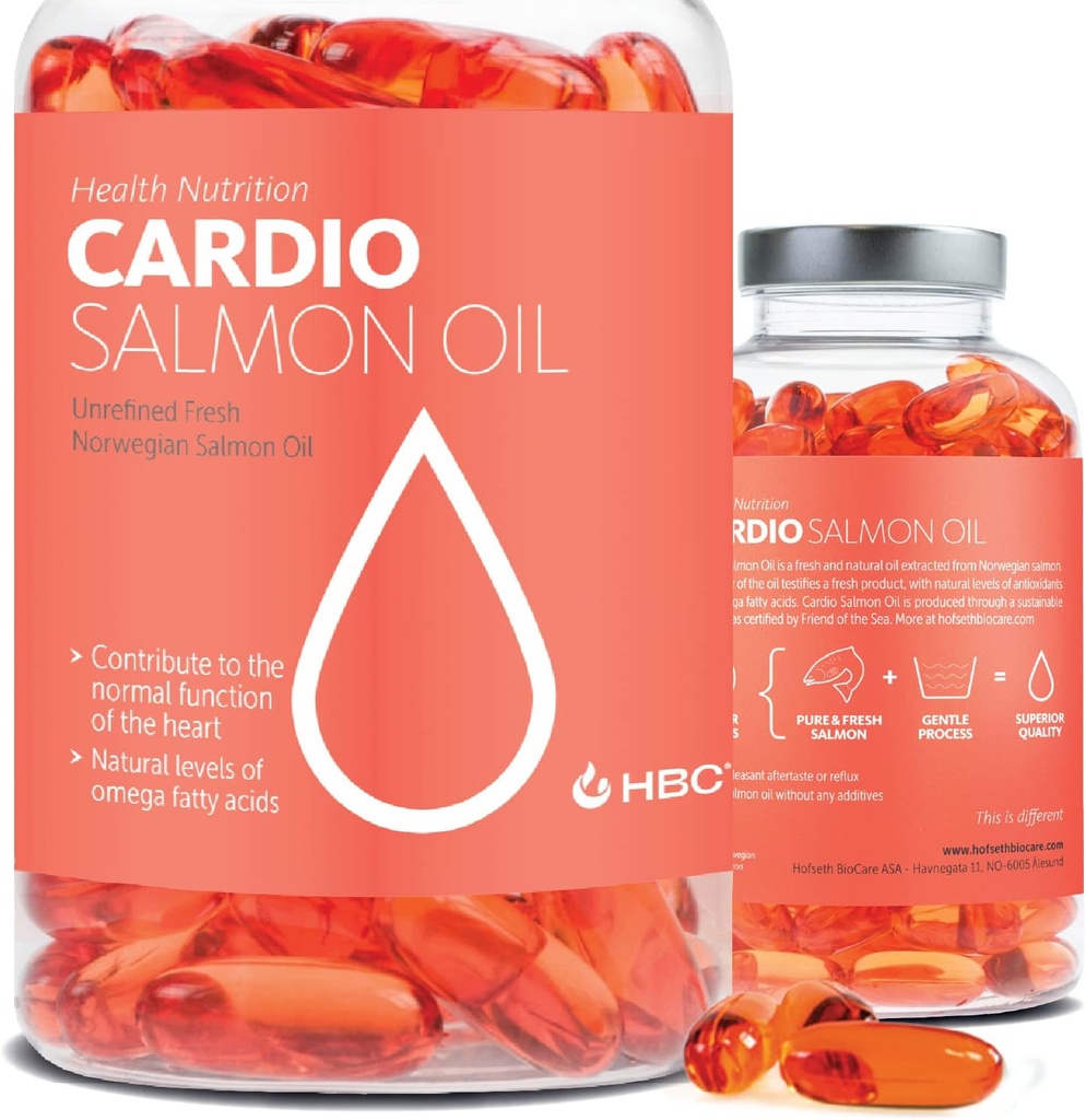 Alta Fuerza Omega 3 Fish Oil - 1000mg, Norwegian Salmon Oil with EPA & DHA, No Burping or Aftertaste, Omega 3 Fatty Acids Supplement for Eye, Brain & Heart, Triglyceride Form - 180 Capsules