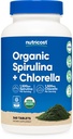 Nutricost Organic Spirulina + Clorella (3,000mg) 360 Tabletas - USDA Organic, 1.500mg Spirulina, 1.500mg Clorella, Vegan, GMO-Free, Gluten-Free, 60 Servings