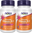 AHORA Suplementos, Vitamina D-3 1.000 UI, Sabor de Frutas Naturales, Apoyo Estructural*, 180 Chewables (Pack of 2)