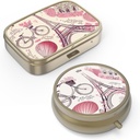 Caja de Pill Funda de Pill con Espejo Retro Caja de Pill Pequeña para Propósito o Bolsillo Caja de Pill o Vitaminas, Aceite de Pesca, Suplementos, Pill Containe Travel Gifts(2PCS)