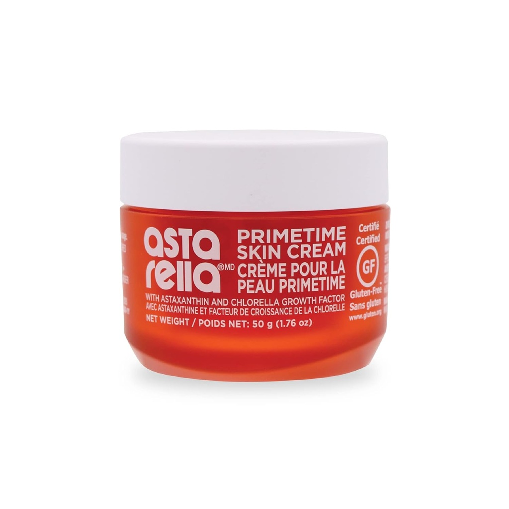 Sun Chlorella Astarella Primetime Cream Astaxanthin Face Moisturizer Boost de hidratación profunda, Cuidado de la piel natural, ayuda a restaurar el equilibrio " Reducir el aspecto de las líneas finas " Arrugas - Paraben Gratis - 1.76oz