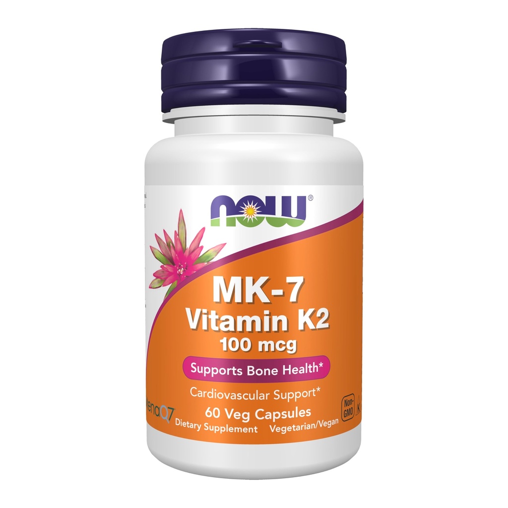 AHORA Foods MK-7 Vitamina K-2 100 mcg Veg Capsules, 60 Cuenta (3 Pack)