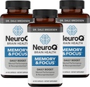 NeuroQ Memory & Focus - Boosts Cognitive Performance & Brain Function - Neuroprotective Formula by Dr. Dale Bredesen - Gotu Kola Ginkgo Phosphatidylserine &amp; Propolis - 60 cápsulas (Pack of 3)