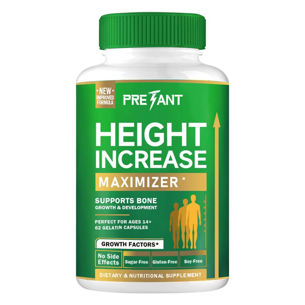 Cápsulas PRETANT-Growth para crecer más alto - aumento de altura Maximizador con calcio para la fuerza ósea -Natural Obtener suplemento más alto - Dietary Edible Healthcare Fitness