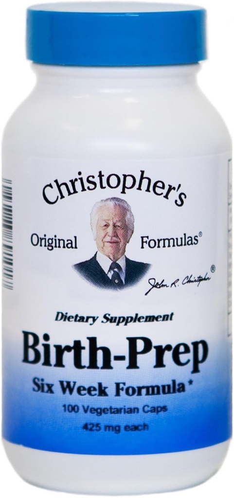 Fórmulas originales de Christopher Capsules de preparación de nacimiento 100 ct - Herbal Blend for Expectant Mothers - apoya la preparación natural para el parto