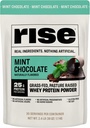 Rise Grass-Fed Whey Protein Powder - Mint Chocolate tención 25g Protein No Artificial Flavors, Colores o Preservadores - Sugar Gratis, Sin gluten, Soy Gratis (2.4 libras)