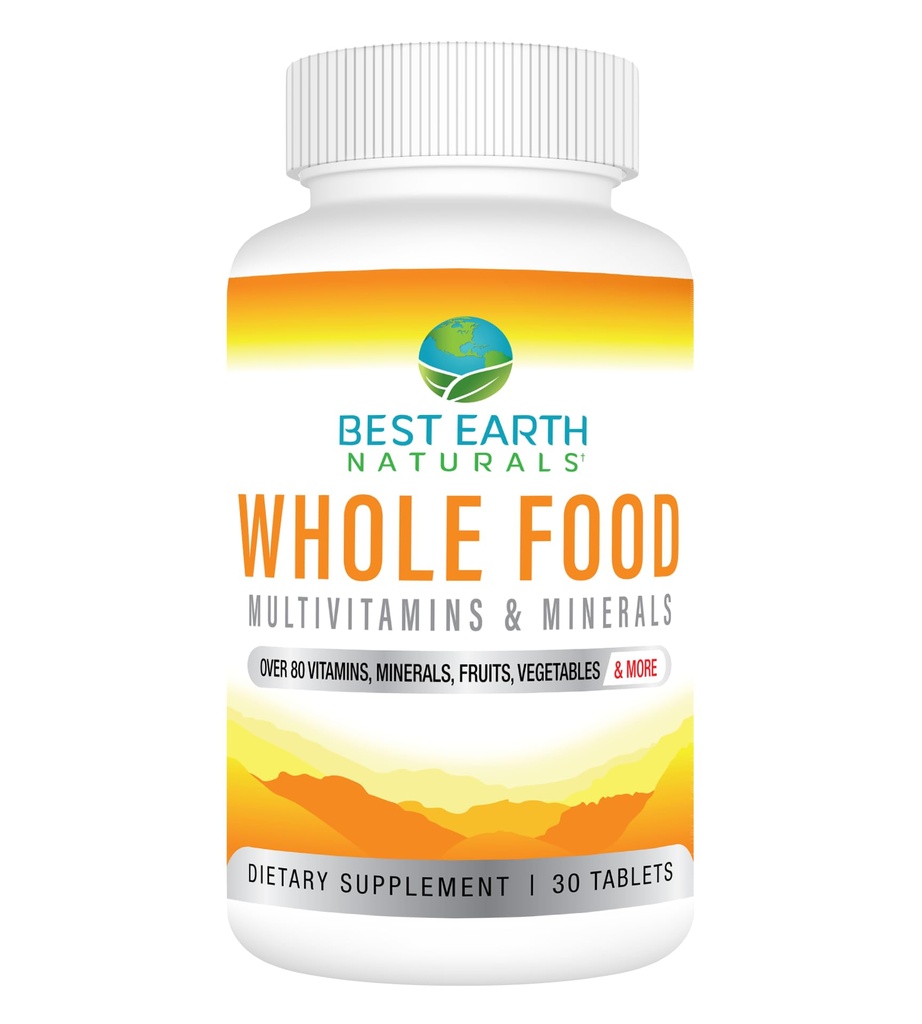 Mejores Naturales de la Tierra entera Multivitaminas Alimentarias & Mineral Vegan Fórmula con Frutas, Verduras, Blend Probiótico y Más, 30 Cuenta