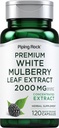 Piping Rock Mulberry Leaf Extract Capsules Silencio 2000mg Silencio 120 Conde Silencio Herbal Suplemento Silencio Non-GMO, Gluten Free