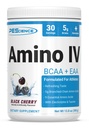 PEScience Amino IV BCAA &amp; EAA Powder, Aminoácidos Esenciales, Taurine, Electrolitos para Hidratación y Recuperación de Musculos, Azúcar Libre para Mujeres, Post Workout - Cereza Negra, 30 Servimientos