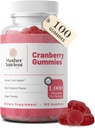 Madre Nutriente Gummies de arándanos Suplemento para la salud de las mujeres y niños orinando menos Tart & 90% menos dulce, libre de gluten, no GMO, Vegan - Puro extracto de arándanos 1000mg - 100 cuenta.