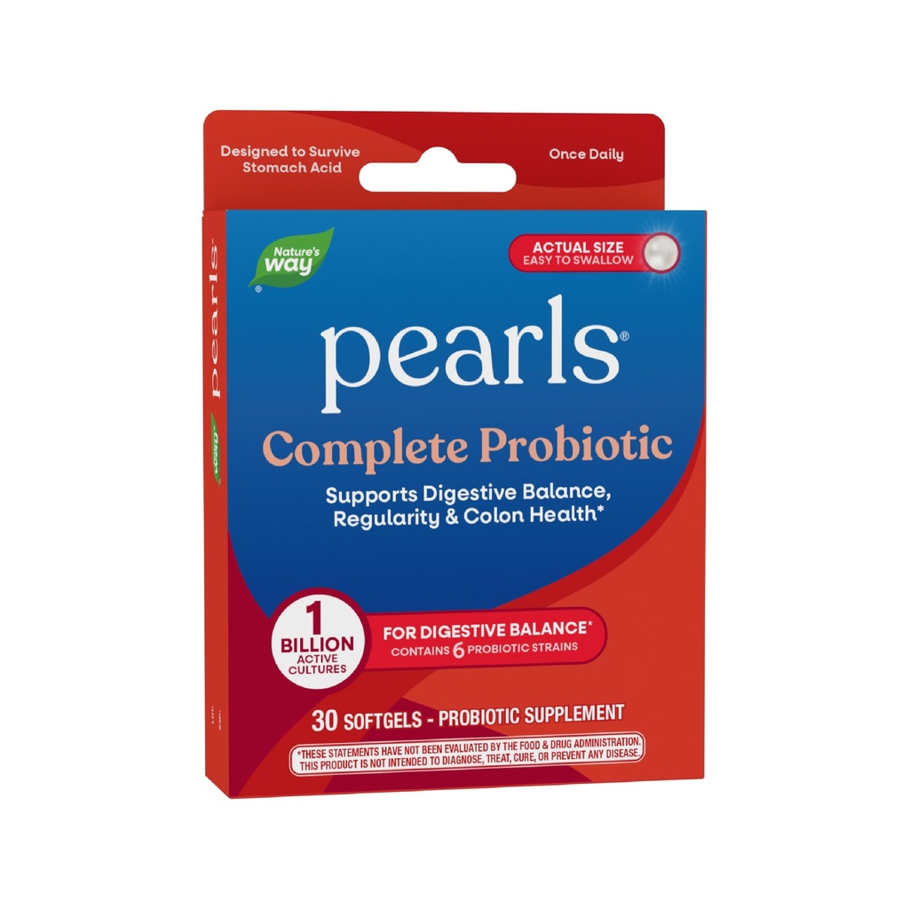 Perlas de Camino de la Naturaleza Probiótico completo, soporta equilibrio digestivo*, 1 billón de culturas en vivo, suplemento para hombres y mujeres, sin necesidad de refrigeración, 30 softgels (paquete mayo Vary)