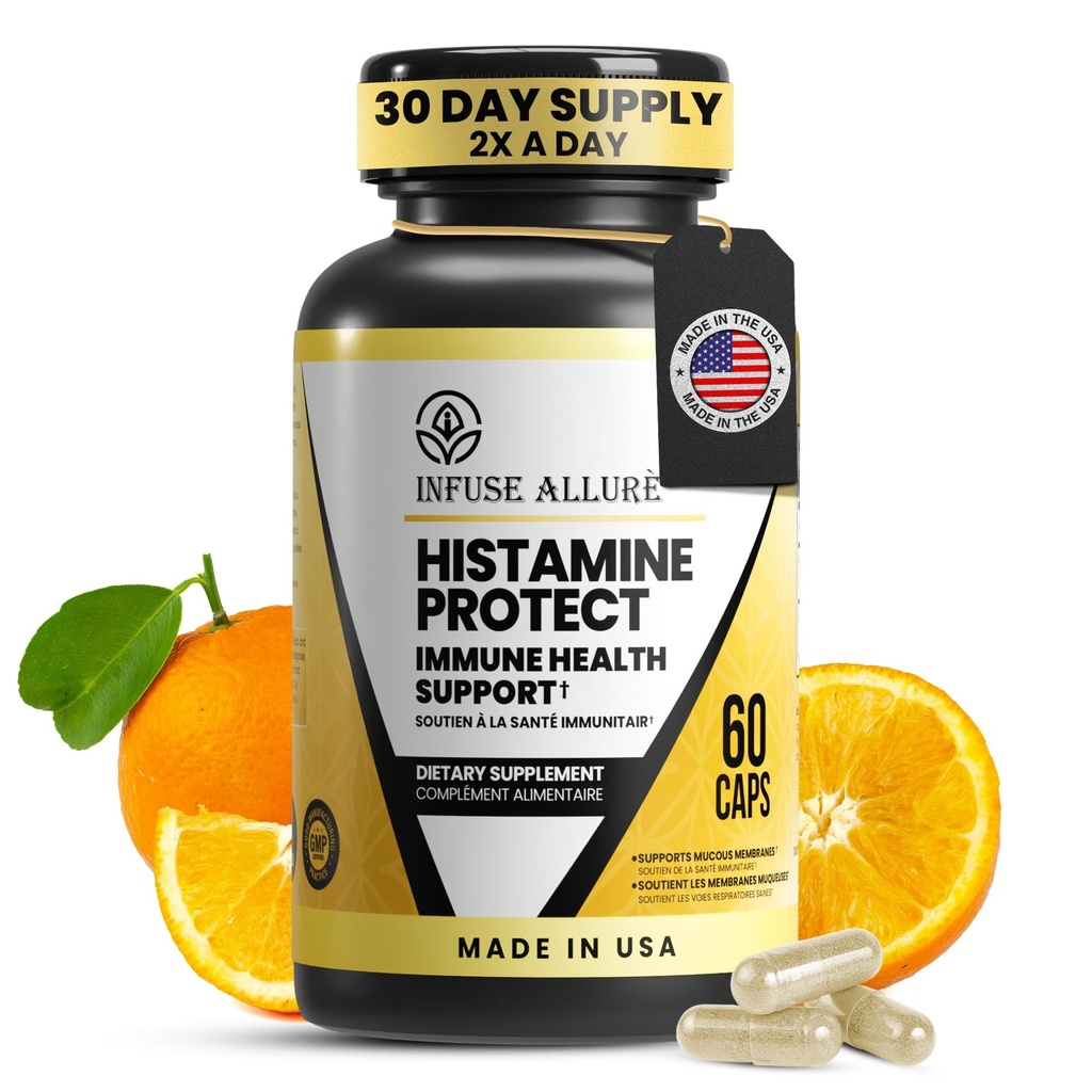 Suplemento Premium del bloque de histamina - Oxidase avanzada DAO Enzyme for Food-Derived Histamine Intolerance - Hecho en USA 60 cápsulas