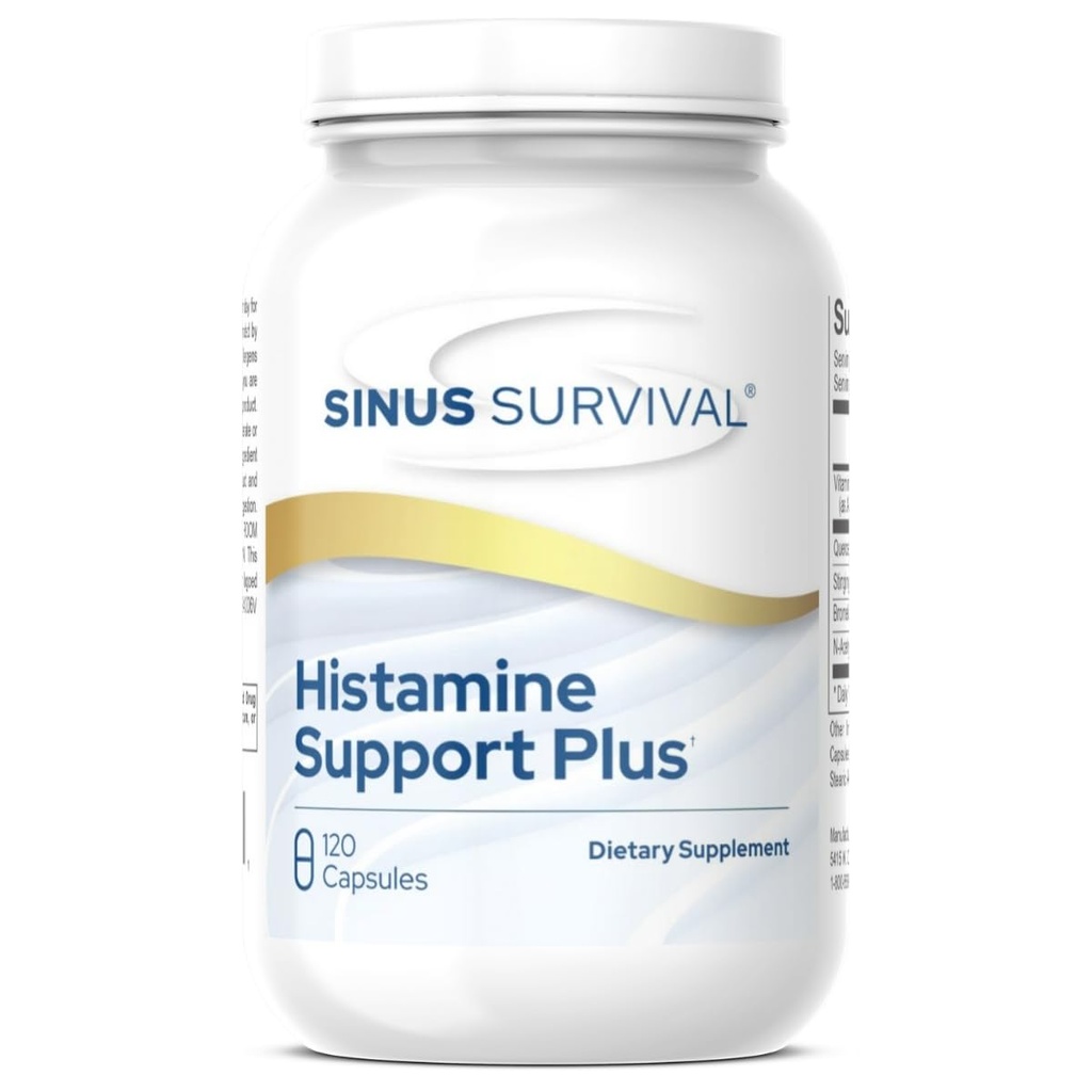 Histamine Support Plus – Natural Histamine Blocker & Alivio de la Alergia – Apoya Sinus Health, Immune Balance " Non-Drowsy Histamine Regulation - (120)