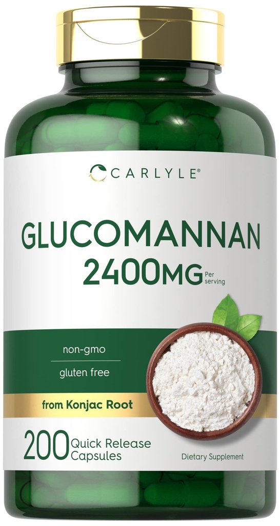 Carlyle Glucomannan Capsules ← 200 Conde ← Soluble Fiber Pills ← Non-GMO, Gluten Free Supplement