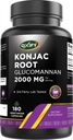 Oxify Konjac Root Glucomannan 2000 mg Silencio 180 Vegetarian Capsules Silencio Gluten-Free, Non-GMO Silencioso Suplemento Made in USA