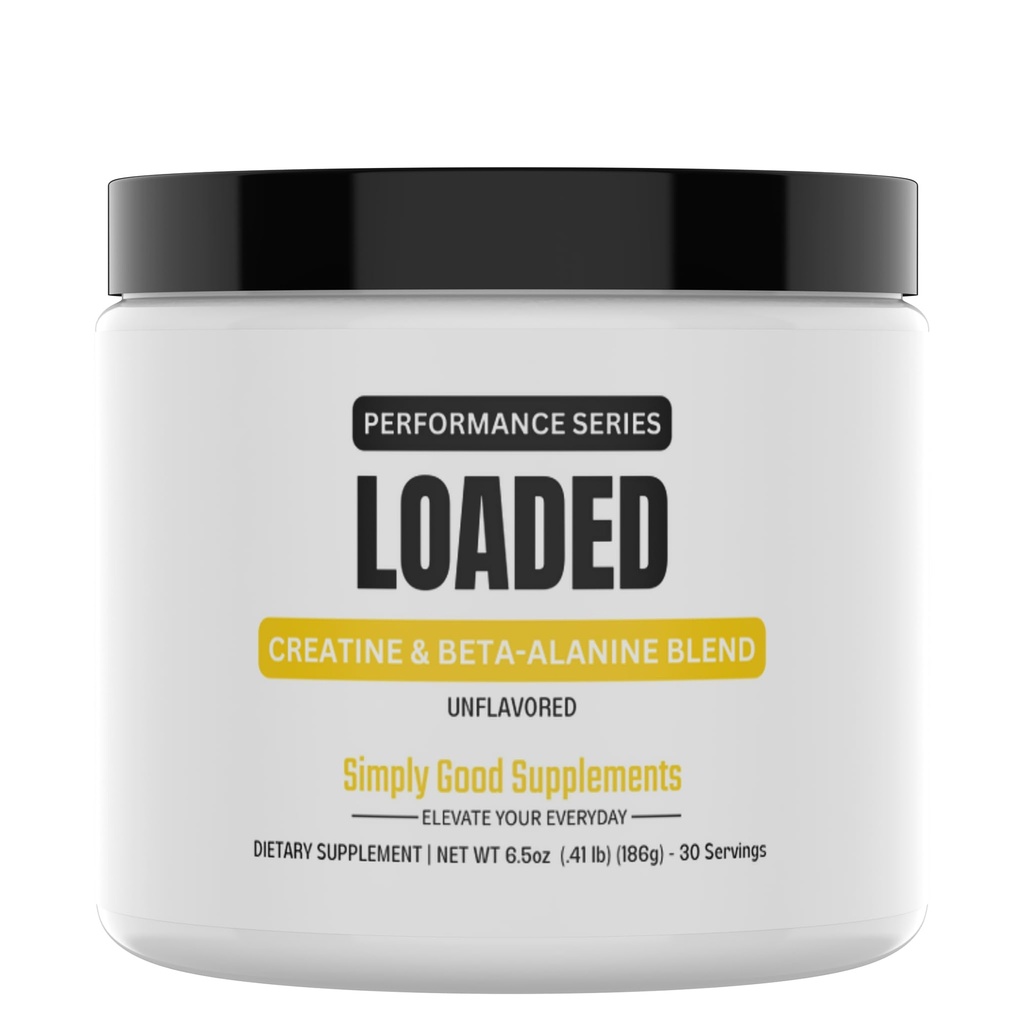 Cretina cargada " Polvo de beta-alanina – 3200 mg Beta-Alanina y 3000 mg de Monohidrato de creatina – Fuerza creciente, poder y resistencia – Rendimiento diario del músculo Suplemento – 30 Actuaciones