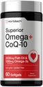 Horbaach Omega con CoQ-10 Silencio 60 Softgels Silencio 2030mg Fish Oil  1280mg Omega-3s ← Non-GMO, Gluten Free