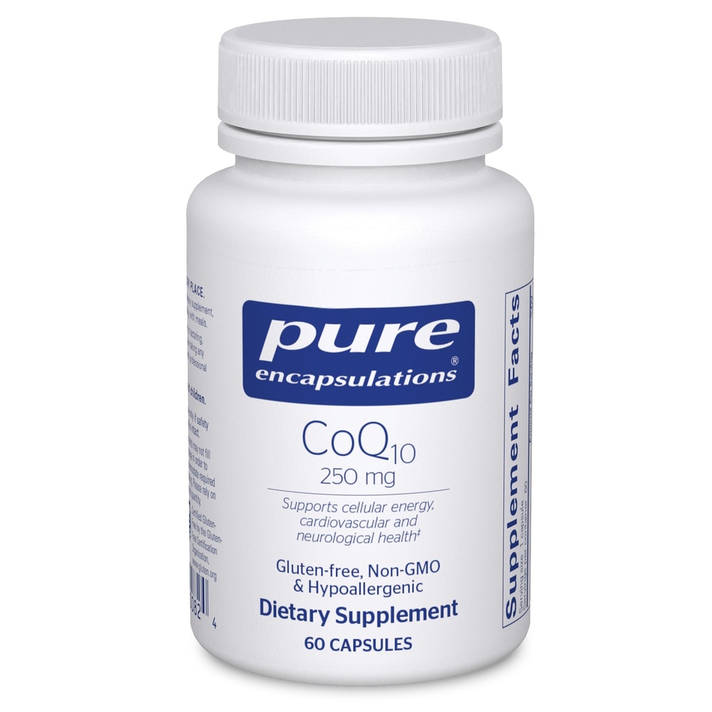 Pure Encapsulations CoQ10-250 mg CoQ10 - Brain Support Supplement* - Mitocondrial " Cellular Energy Support* - Non-GMO " Vegetarian - 60 cápsulas