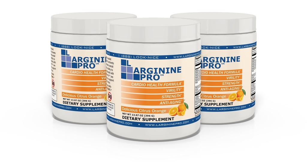 L-ARGININE PRO Silencioso 5,500mg L-Arginine Plus L-Citrulline 1,100mg Orange Powder Drink Mix Suplemento para aumentar la producción de óxido nítrico