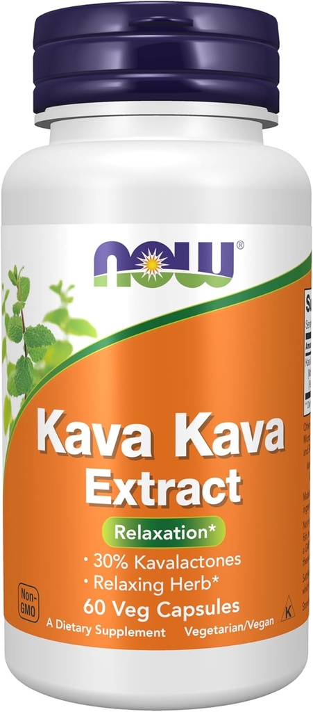 Ahora Suplementos, Kava Kava Extract 250 mg, 30% Kavalactones, Herbal Relax Blend*, 60 Veg Capsules