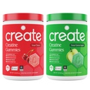 Create Creatine Monohydrate Gummies - Sour Power Duo - Sour Apple &amp; Sour Cherry - Creatine Gummies for Women &amp; Men, NSF Certified, 3rd Party Tested, Anti-Melting Formula, 180 Conde (2-Pack)