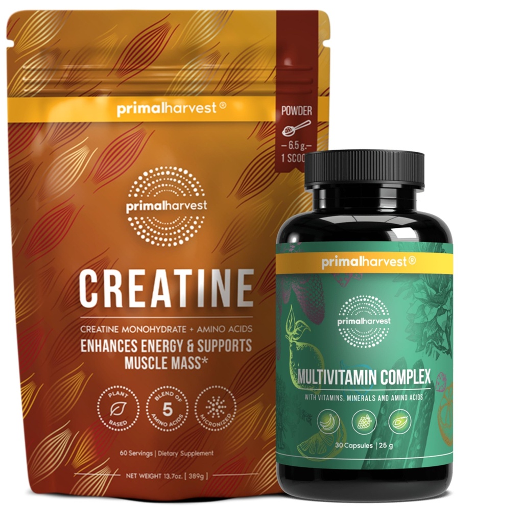Primal Multivitamin + Primal Creatine Powder Bundle ← 2-Pack tención Asistencia diaria Nutrición, Energía &amp; Muscle Strength
