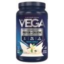 Vega Proteína + Creatina - 30g Proteína de base vegetal, Vainilla, 20 Servings, 3g Creatine, 5g BCAAs, Vegan, Keto, Gluten Gratis, Dairy Free, Low Carb, for Muscle Growth & Reparación, Drink Mix, 33.9oz