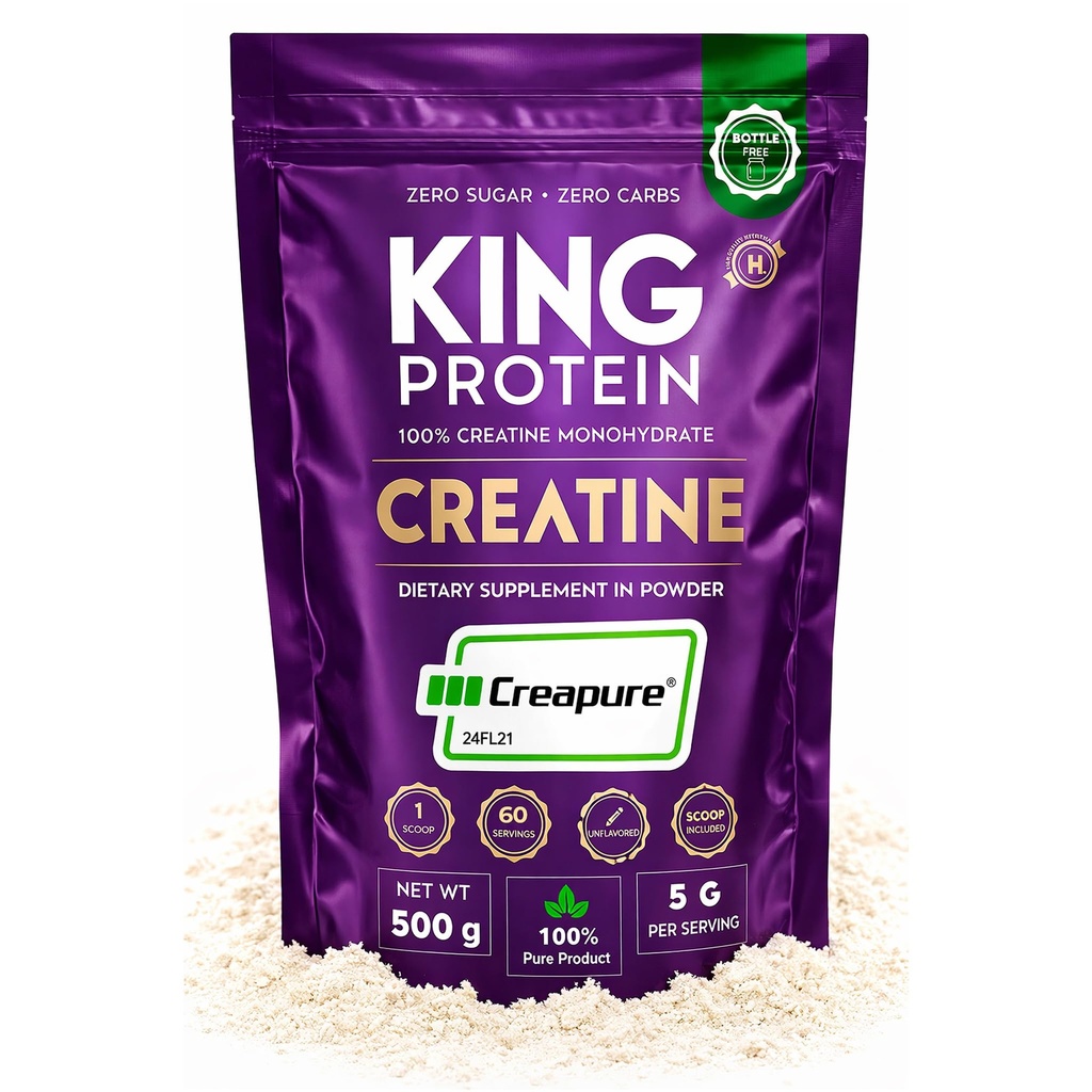 100% Pure Unflavored Creatine Monohydrate Powder ← 5g per Serving ¦ Vegan &amp; Sugar Free ← Creapure® Monohydrate Creatine Powder & Scoop Included  durable 500g Bulk Bag, 100 Servings