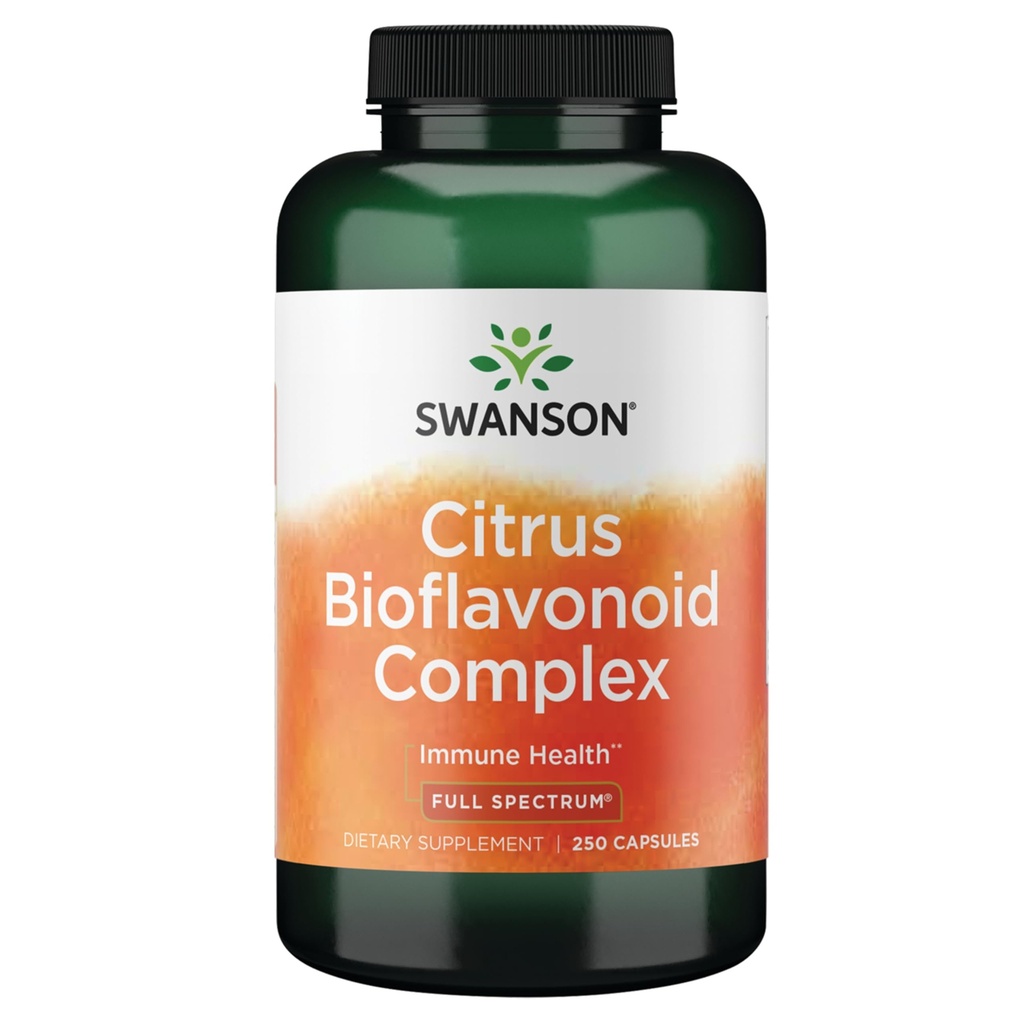 Swanson Full Spectrum Citrus Bioflavonoid Complex Immune and Antioxidant Supplement for Adults Seeking Enhanced Vitamin C Absorption - 50% Standardized (250 Capsules)