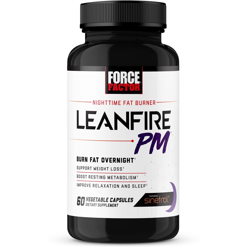 Factor de fuerza LeanFire Weight Loss Bundle with Next-Gen SLIMVANCE Thermogenic Fat Burner 60 cápsulas y Overnight Fat Burner 60 cápsulas