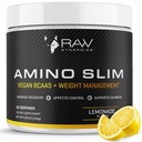 RAW Synergies Amino Slim - Active Lifestyle Supplement for Metabolic & Mindful Eating Support - Muscle & Energy Support - Sugar-Free &amp; Vegan - Lemonade - 20 Servings