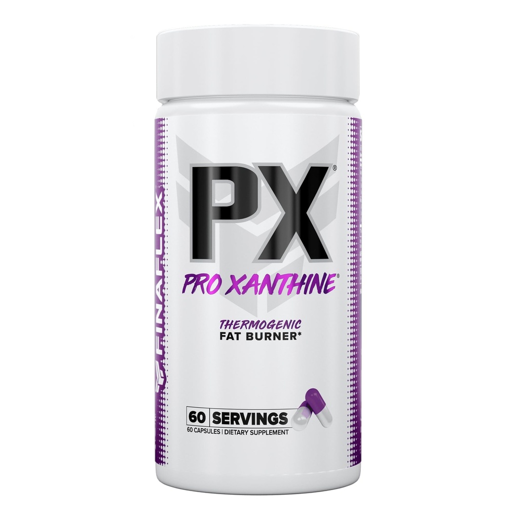 FINAFLEX PX PRO Xanthine - 60 Capsules - Thermogenic - Promueve Energía, Focus &amp; Appetite Suppression - Con Caffeine & TeaCrine - 60 Servimientos