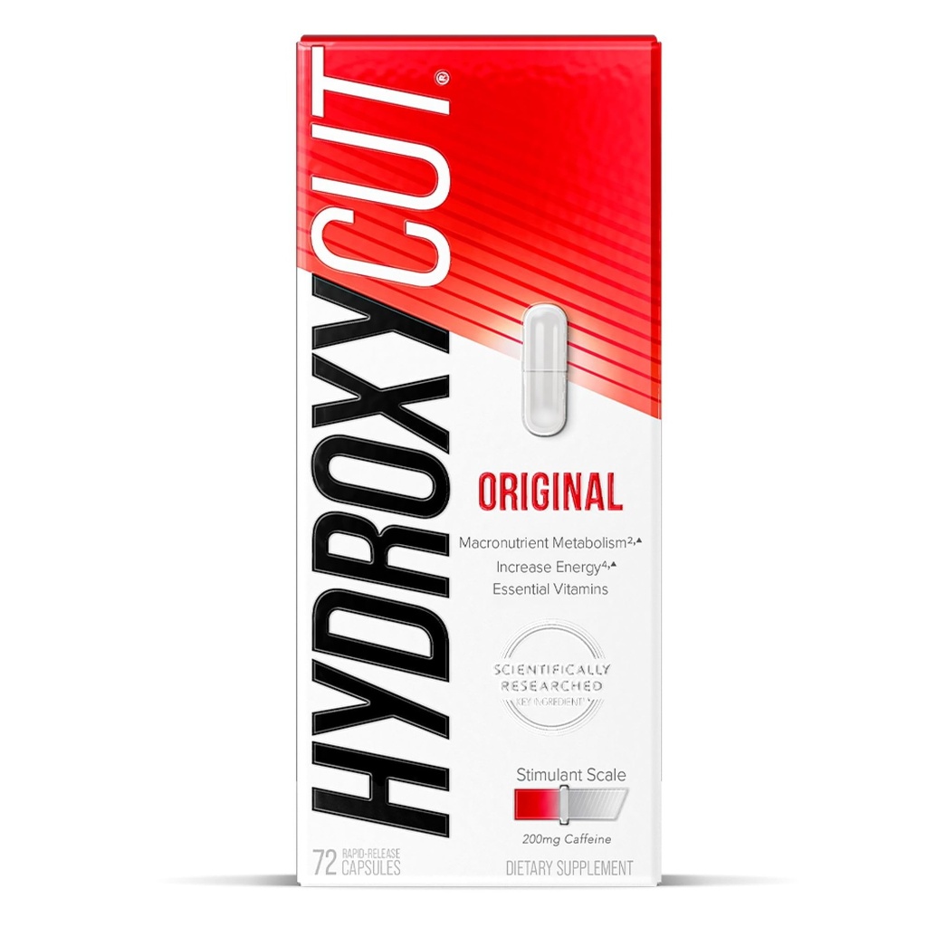 Hidroxicut Original - 72 cápsulas de liberación rápida - 200 mg Caffeine - Metabolismo más fuerte, calorías quemadas, aumento de la energía - para hombres y mujeres