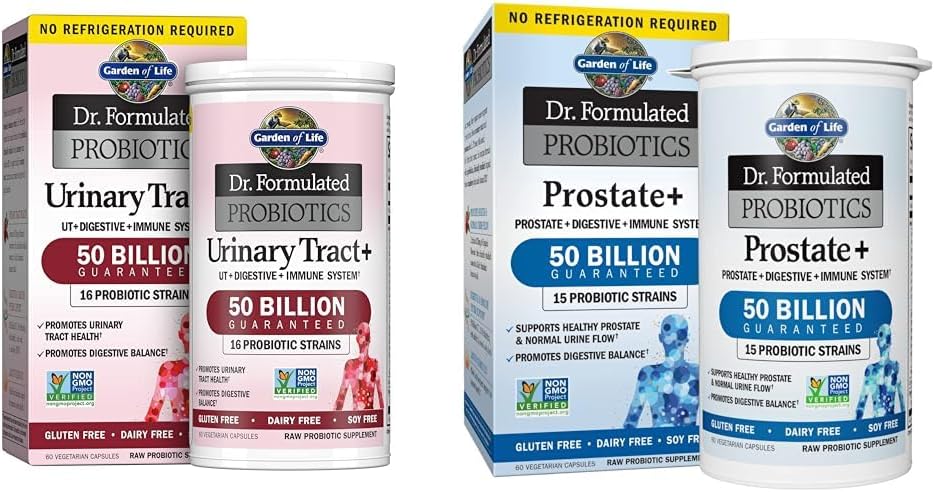 Jardín de la vida Dr. Formulado Probióticos para la salud de orina y próstata, 60 Cuenta