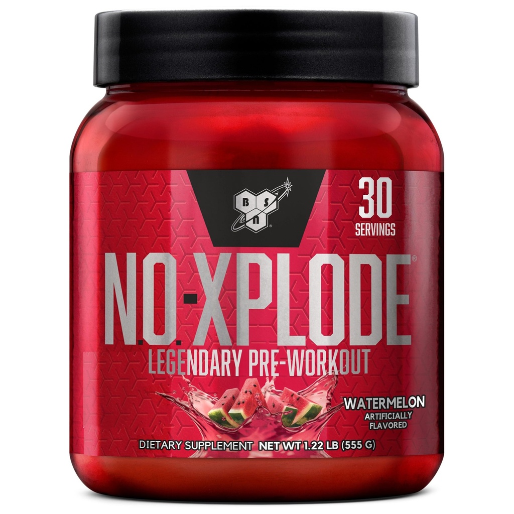 BSN N.O.-XPLODE Pre Workout Powder, Energy Supplement for Hombres and Women with Creatine and Beta-Alanine, Watermelon, 30 Servings, 1.2 Pound (Packaging May Vary)
