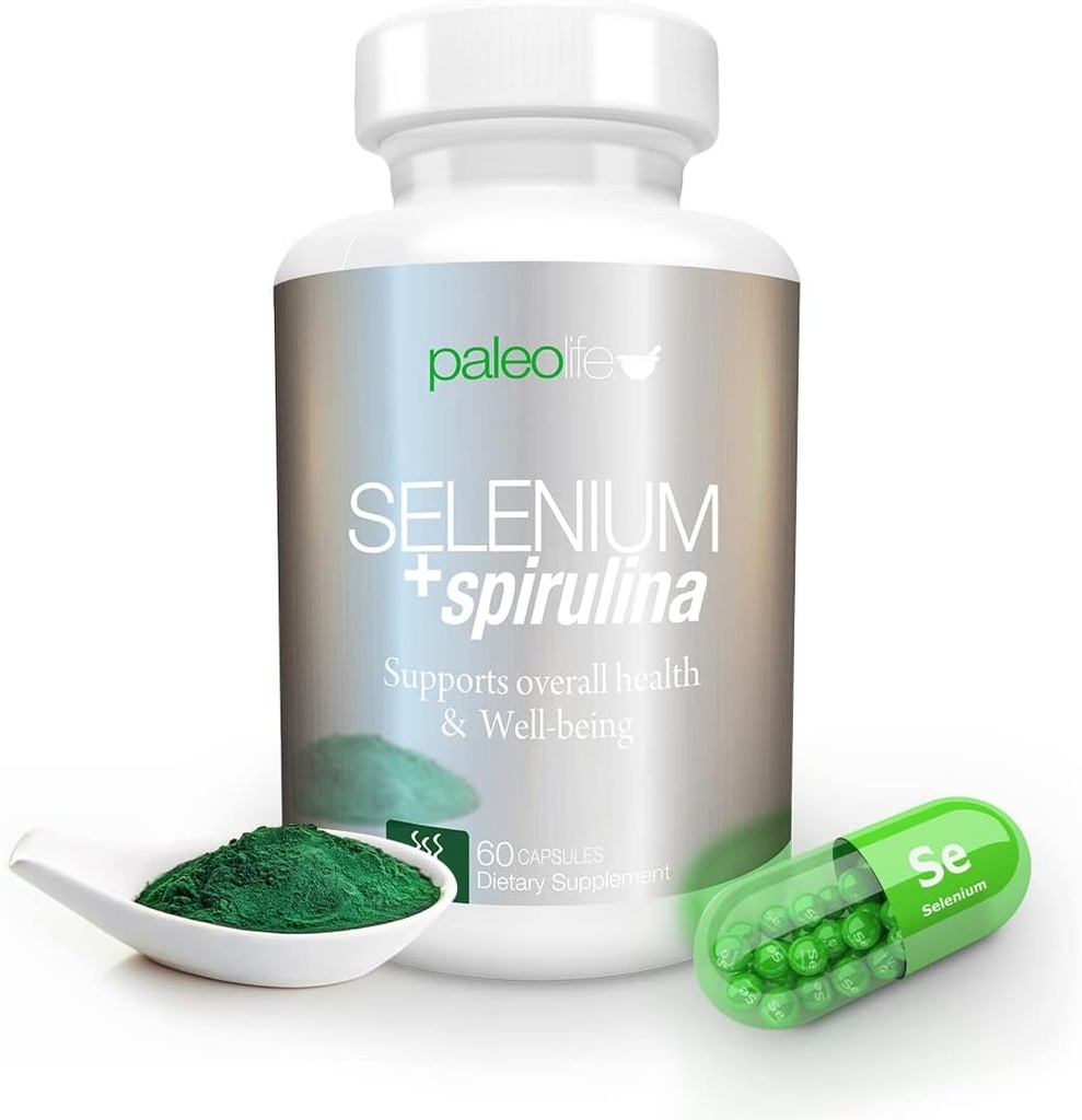 Concentración de Boost, Memoria y Energía con Selenio Premium + Spirulina - Suplemento Antioxidante Premium para Función del Cerebro - 120 Day Supply (120 Capsules) - (2-Pack)