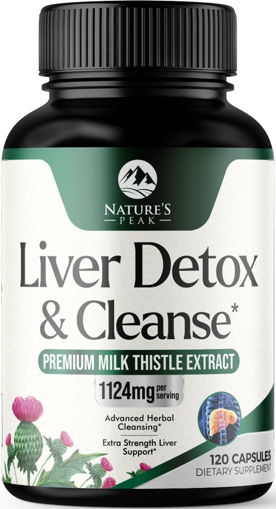 Liver Cleanse Detox " Repair - Milk Thistle Supplement for Digestion & Immune Health - Ginger Root, Choline " Dandelion Root - Herbal Liver Support with Silymarin, Beetroot & Artichoke - 120 Capsules