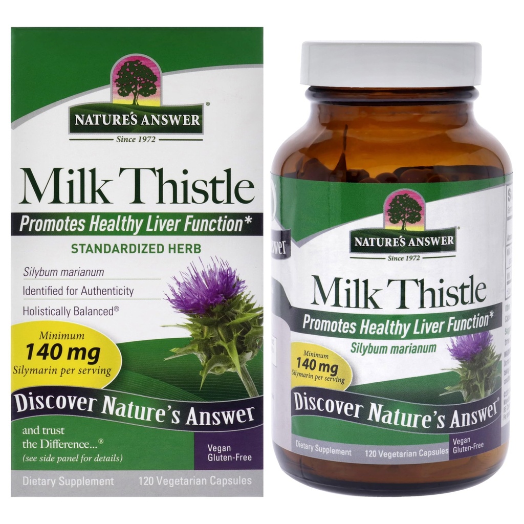 Respuesta de la naturaleza Milk Thistle Seed Vegetarian Capsules, 120-Count