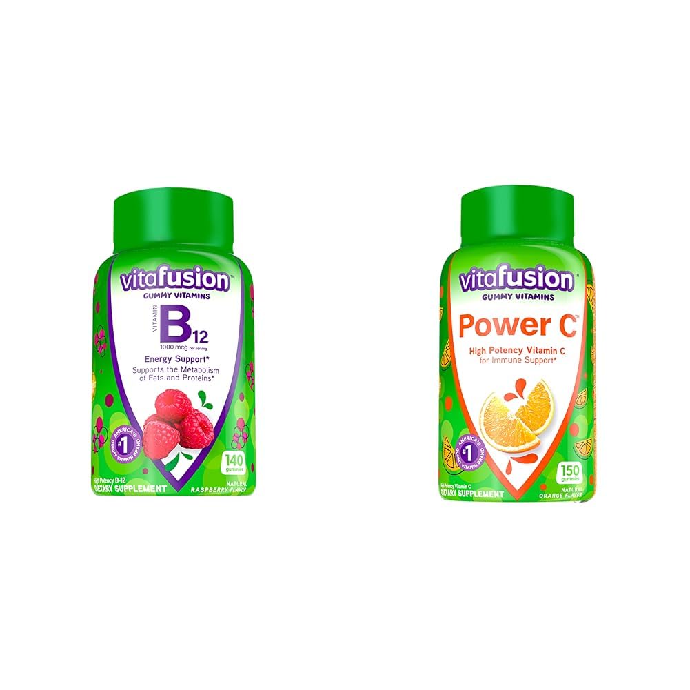 Vitafusion Vitamina B12 Gummy Vitaminas 140 Conde &amp; Power C Vitaminas C 150 Conde