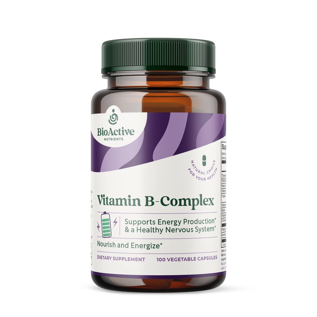 BIOACTIVE NUTRIENTS Vitamina B Complex Suplemento dietético - 100 cápsulas vegetales - para la salud general