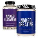 Monohidratos de crema micronizada puros NAKED 200 Serviciones + Pura L-Glutamina 240 cápsulas Bundle: Vegan, No-GMO, Gluten Gratis. Minimizar Desglose muscular &amp; Mejorar la síntesis de proteínas. Nada artificial
