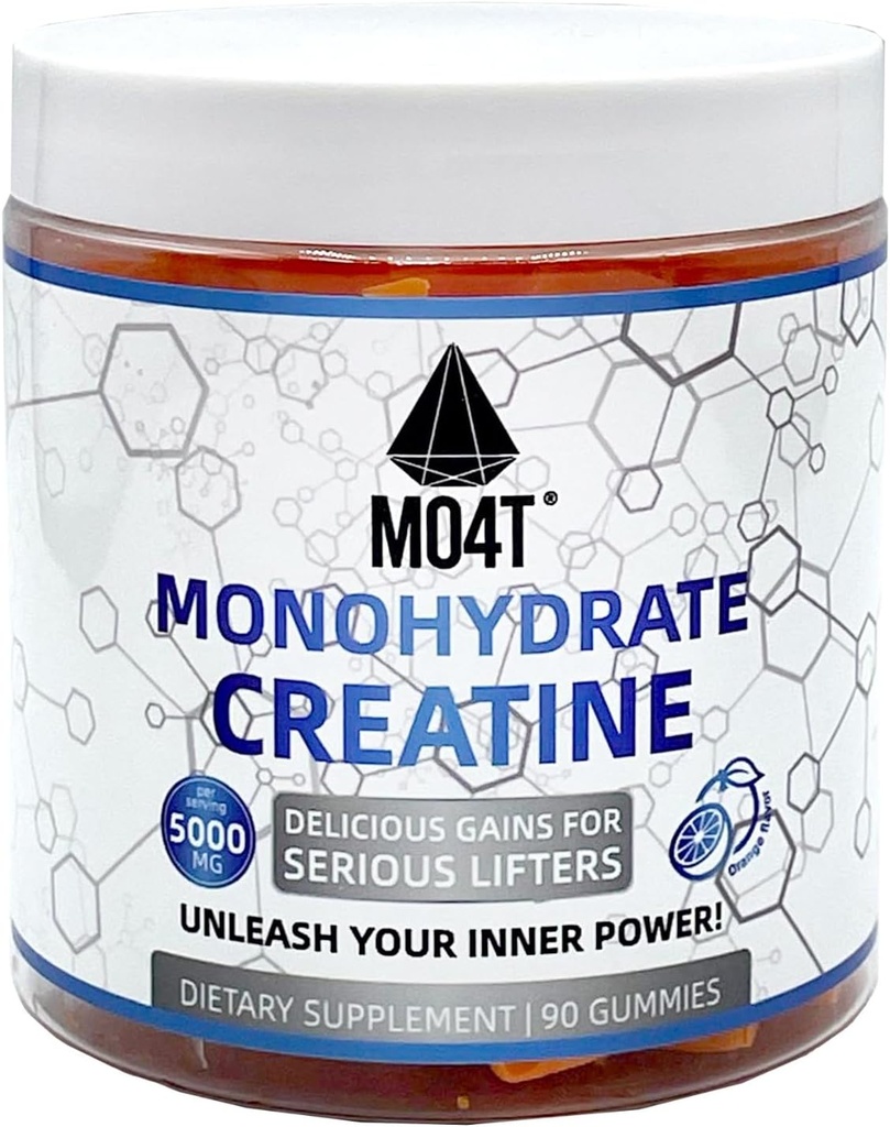 Cretina Monohydrate Gummies 5000 mg para Hombres &amp; Mujeres, Azúcar Libre Cretina Gummies Orange Flavor