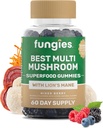 Fungies Multi Mushroom Gummies for Men & Women - Mushroom Suplemento Incluye Mane de León, Cordyceps, Reishi, Chaga, Shiitake, Maitake & Turquía Tail - Gelatin-Free, Gluten-Free & Vegan Vitaminas Gummy